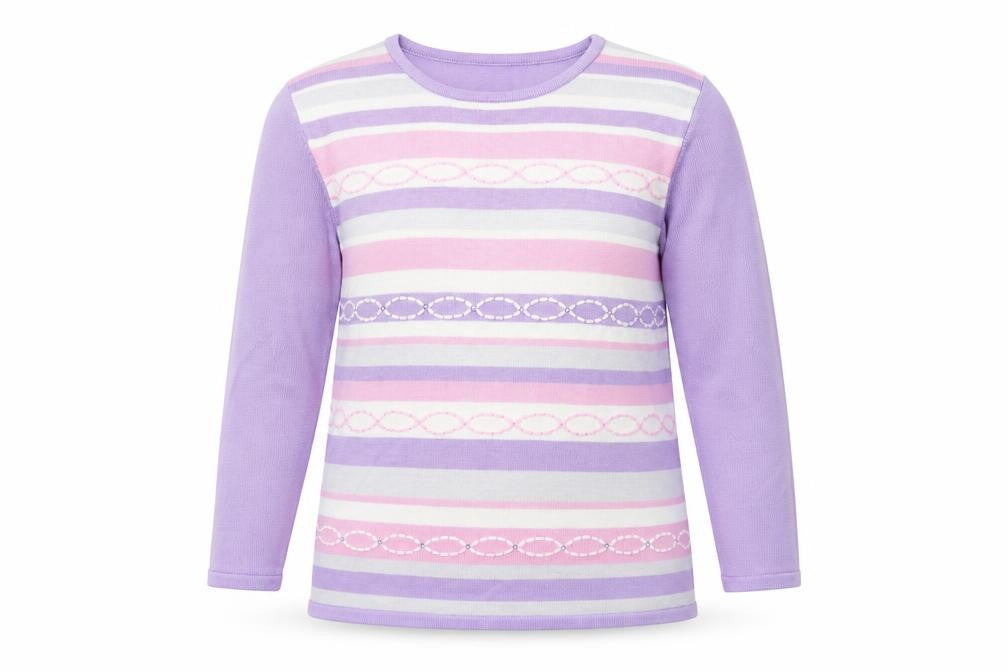 Preworn Womens Multicoloured Crew Neck Striped Acrylic Pullover Jumper Size S