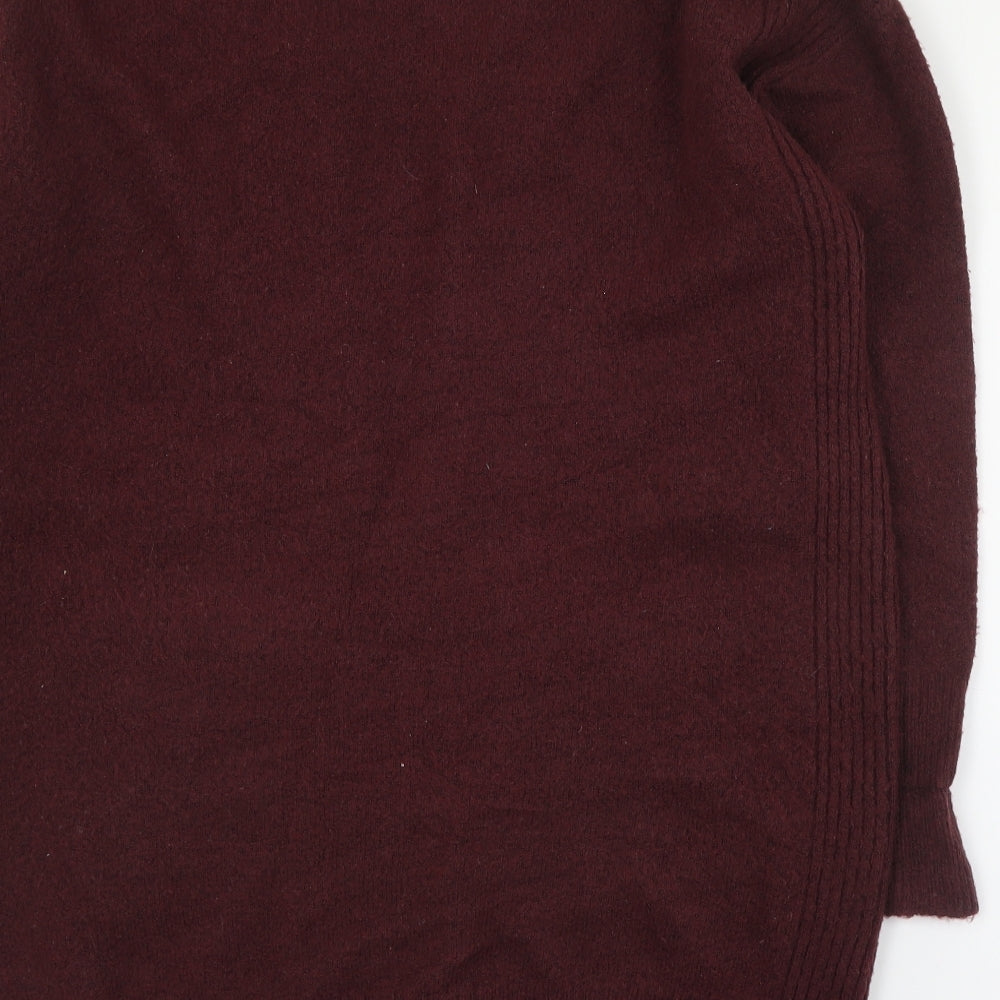Dorothy Perkins Womens Red V-Neck  Acrylic Cardigan Jumper Size S