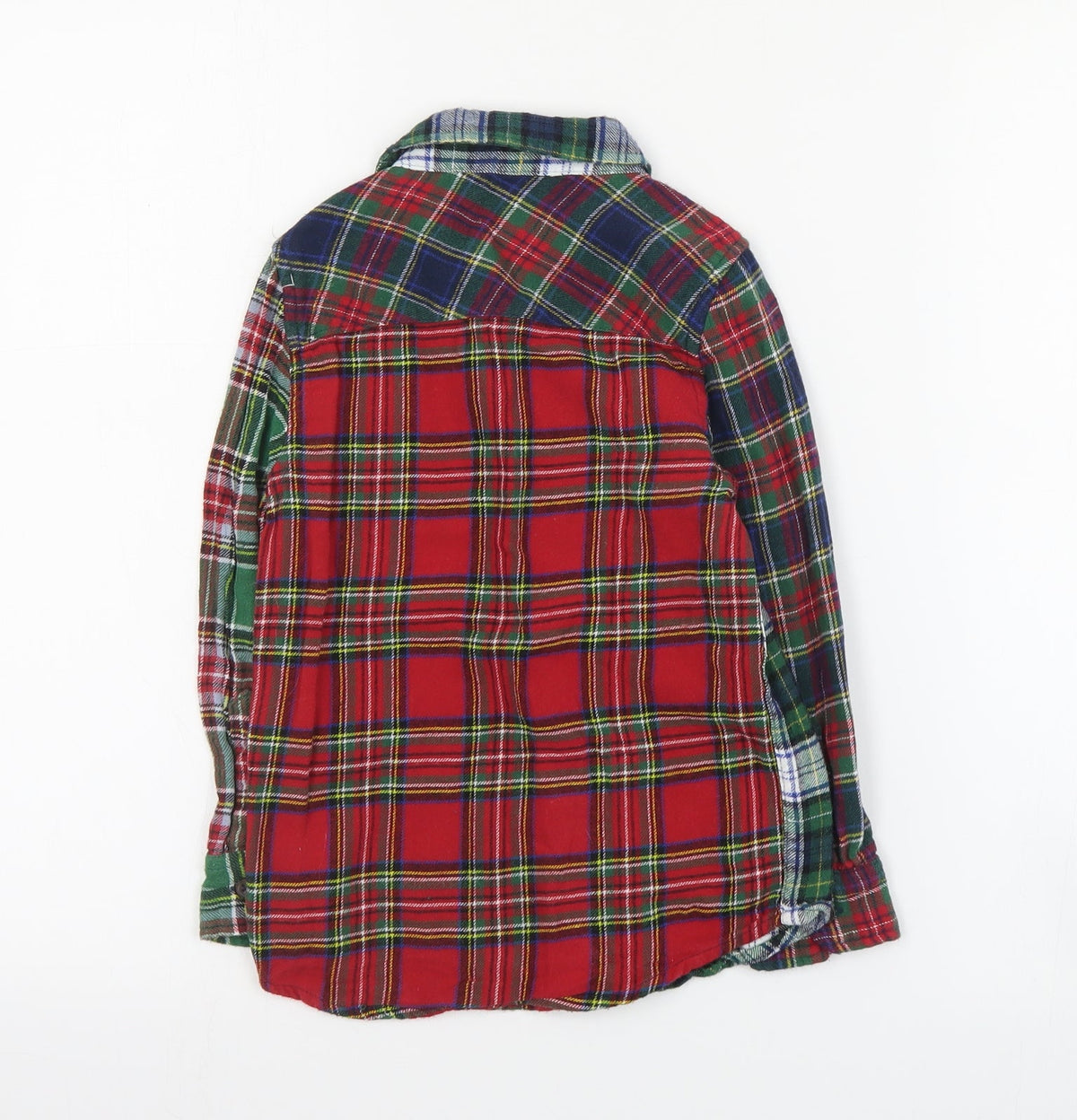 TU Boys Red Plaid Cotton Basic Button-Up Size 6 Years Collared Button