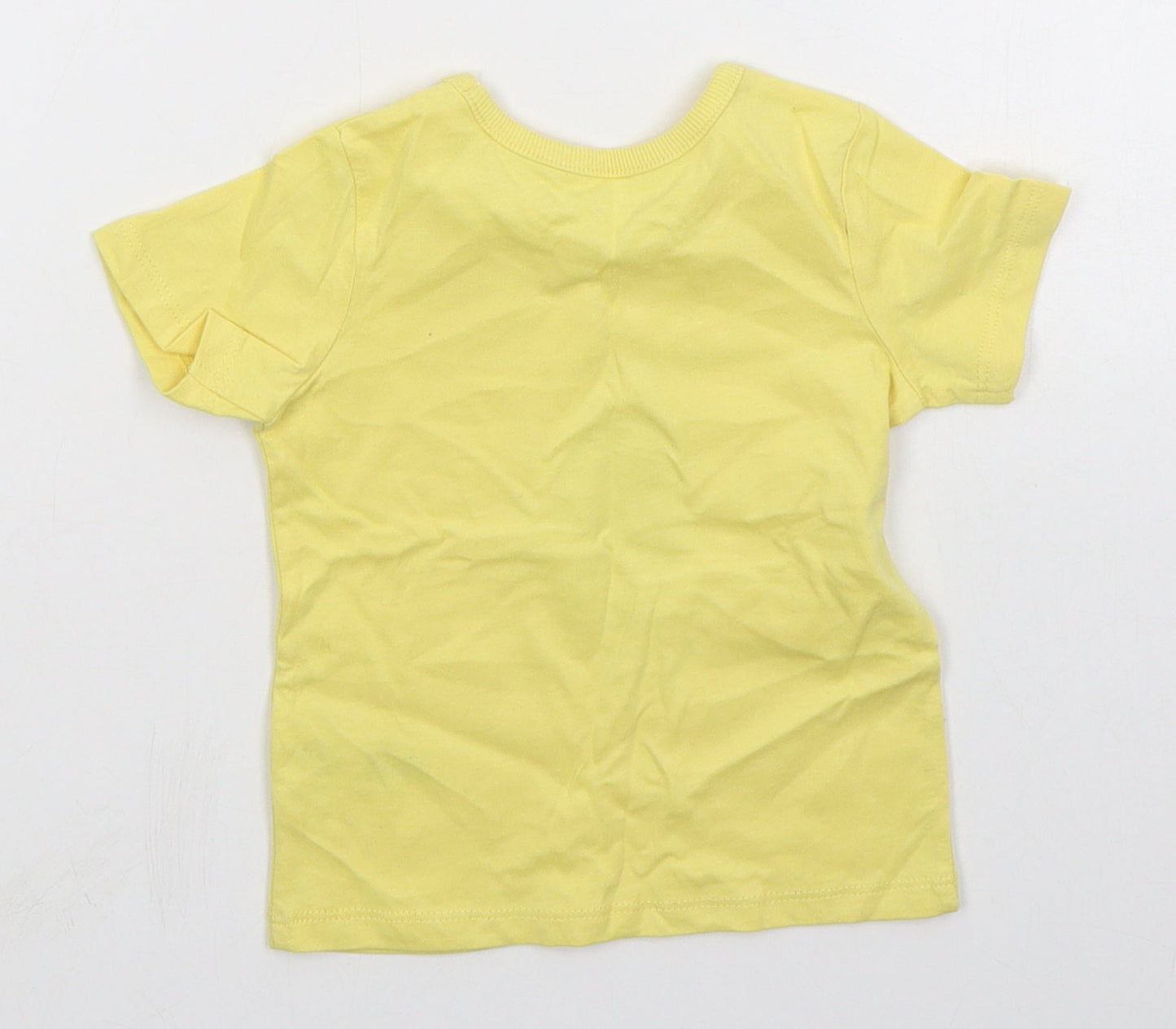 George Boys Yellow  Cotton Basic T-Shirt Size 6-9 Months Crew Neck Pullover - Turtle Snail