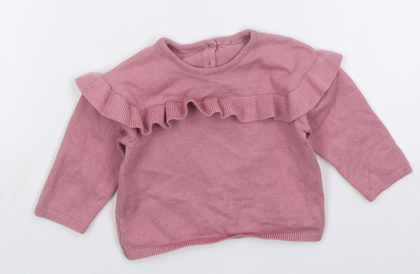 Matalan Girls Pink  Polyester Pullover Jumper Size 3-6 Months  Pullover