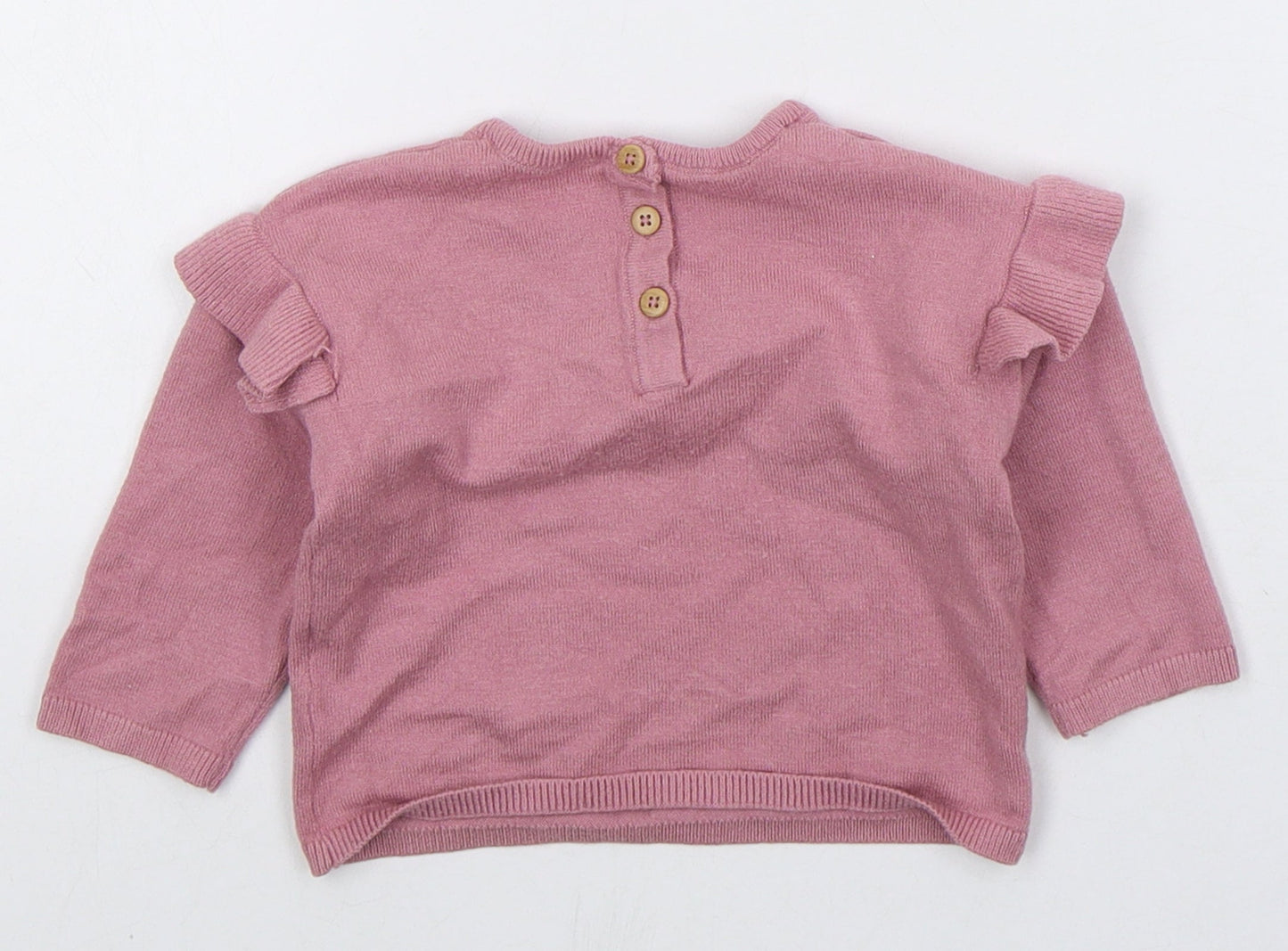 Matalan Girls Pink  Polyester Pullover Jumper Size 3-6 Months  Pullover