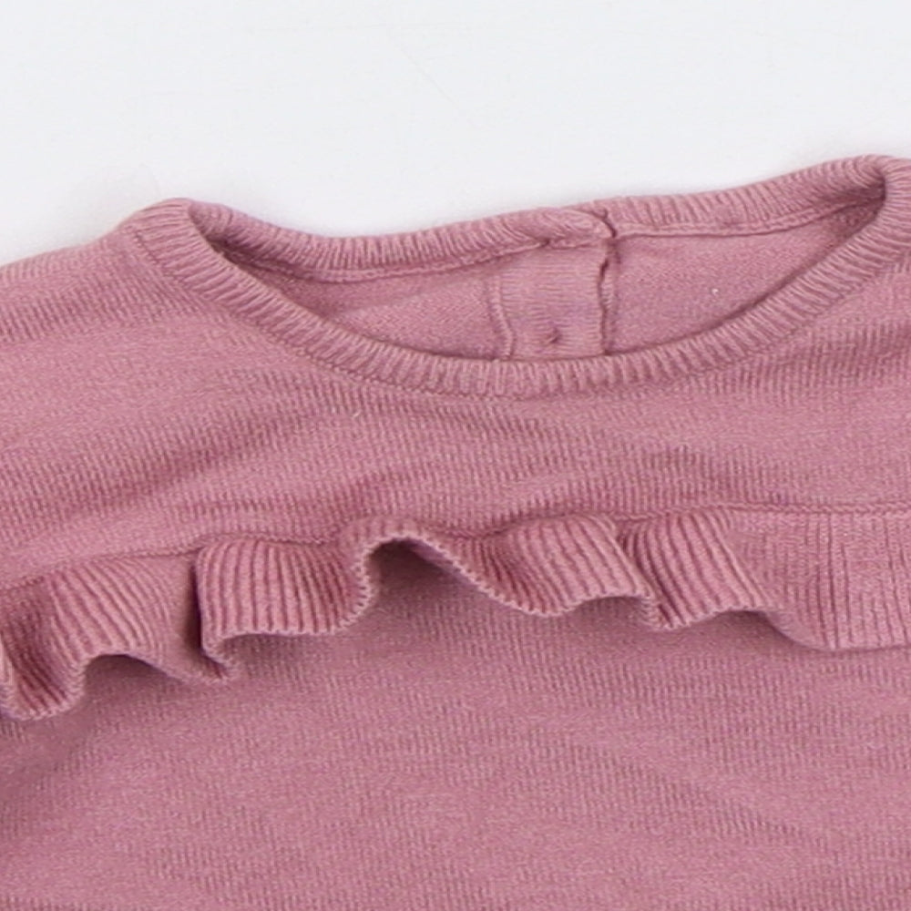 Matalan Girls Pink  Polyester Pullover Jumper Size 3-6 Months  Pullover
