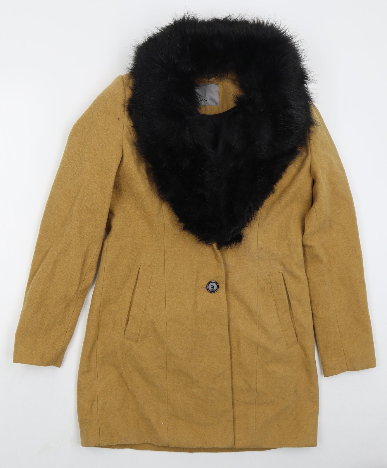 VERO MODA Womens Beige   Overcoat Coat Size S  Button