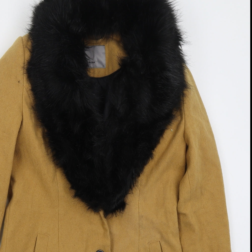 VERO MODA Womens Beige   Overcoat Coat Size S  Button