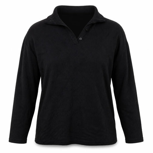 PRETTYLITTLETHING Womens Black Collared  Viscose Pullover Jumper Size 12