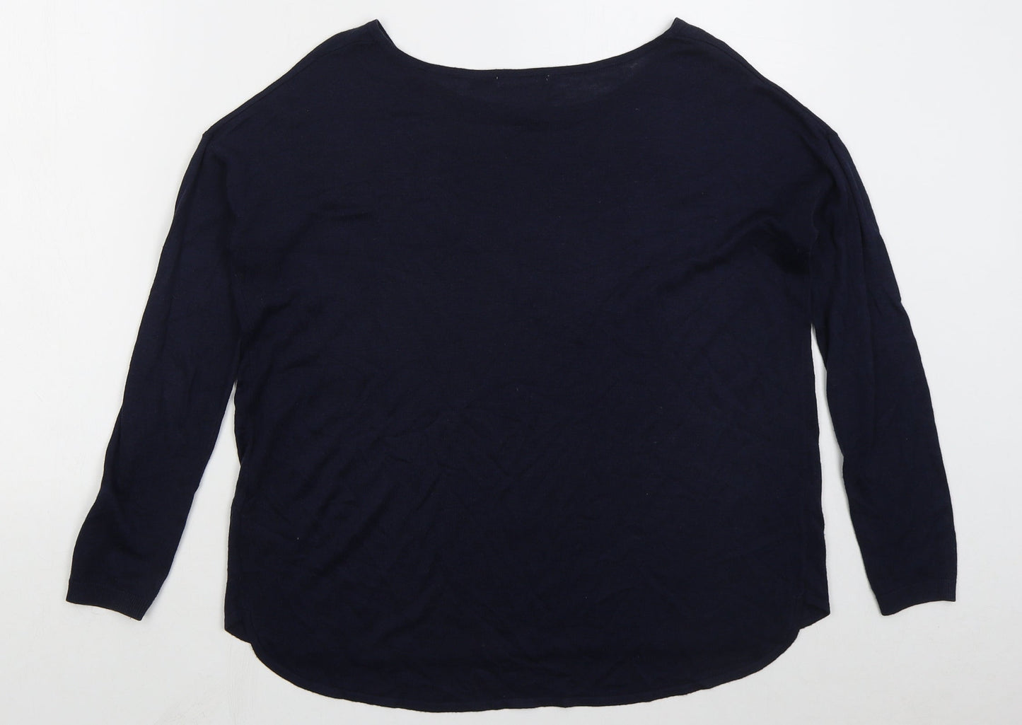 H&M Womens Blue Boat Neck  Acrylic Pullover Jumper Size XS