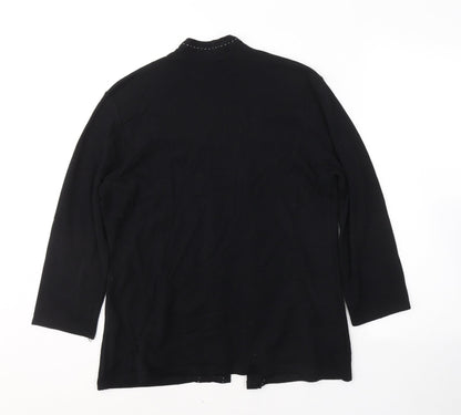 Preloved Sarah Hamilton Womens Black  Viscose Basic Blouse Size 16 Round Neck - Cardigan effect - Back
