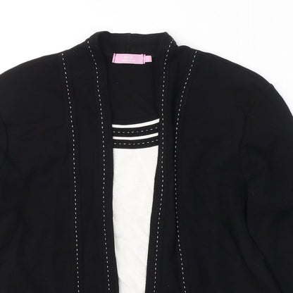 Preloved Sarah Hamilton Womens Black  Viscose Basic Blouse Size 16 Round Neck - Cardigan effect - Detail