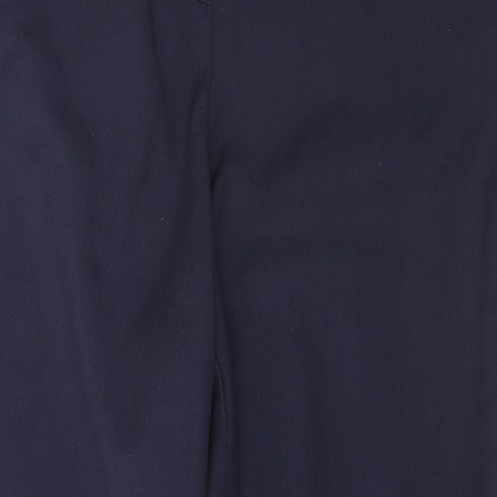 Marks and Spencer Womens Blue  Cotton Trousers  Size 8 L26.5 in Regular Button