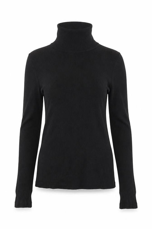 Ambiance Womens Black  Cotton Jersey T-Shirt Size S High Neck - Cold shoulder