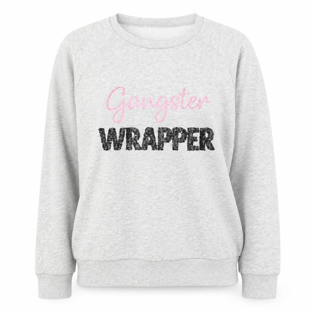 Red Herring Womens Grey  Cotton Pullover Sweatshirt Size 10  Pullover - Gangster Wrapper