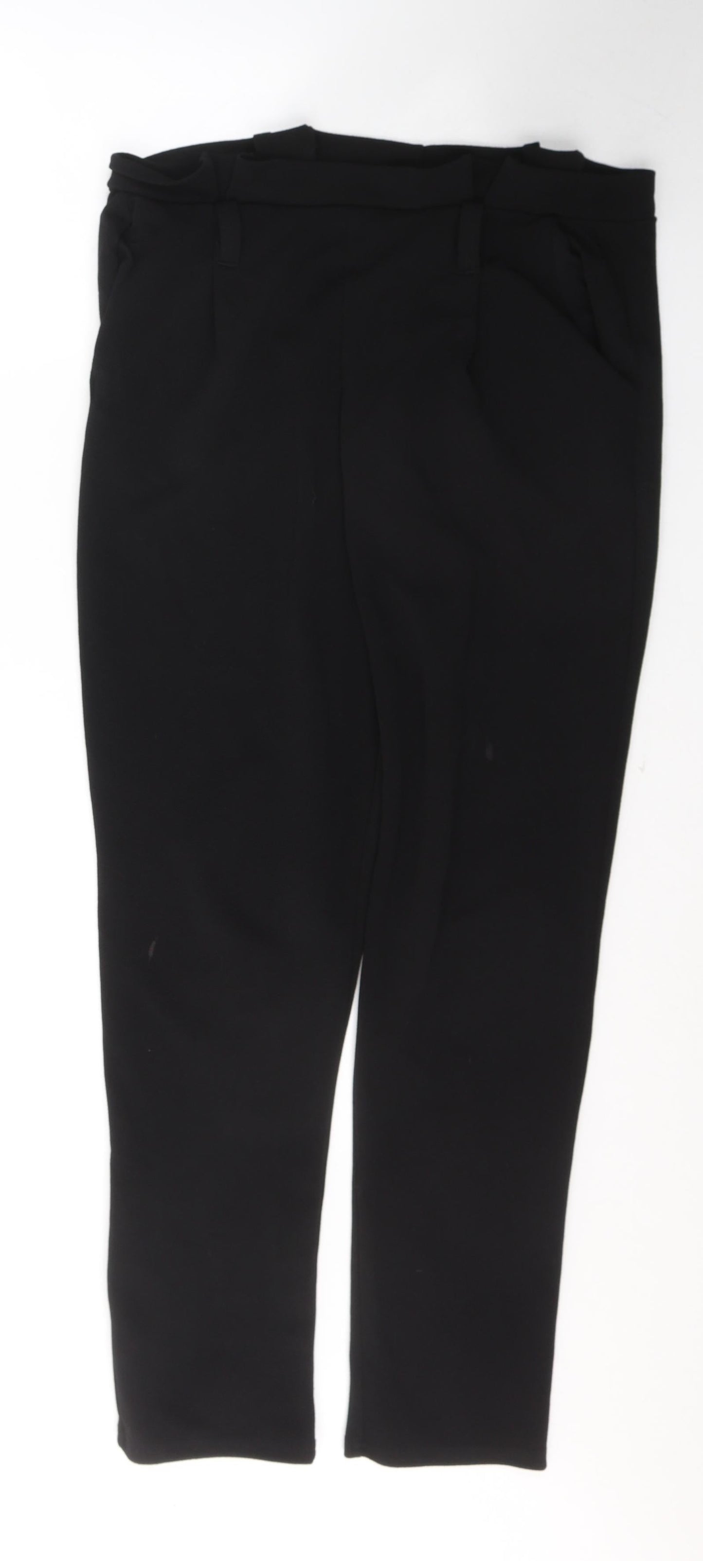 Selected Womens Black  Polyester Trousers  Size 12 L28 in Regular