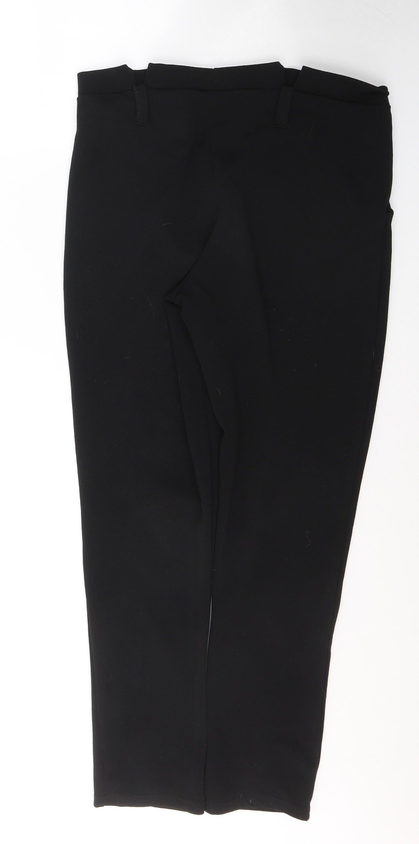 Selected Womens Black  Polyester Trousers  Size 12 L28 in Regular