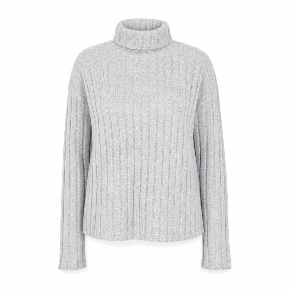 SheIn Womens Grey Roll Neck  Polyester Pullover Jumper Size S