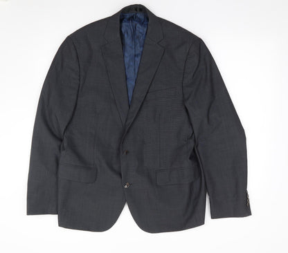 Jeo Ferrer Mens Grey  Wool Jacket Suit Jacket Size 42