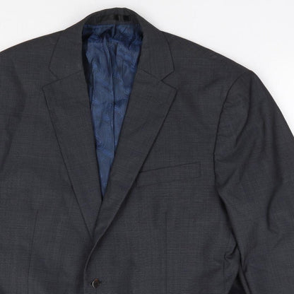 Jeo Ferrer Mens Grey  Wool Jacket Suit Jacket Size 42