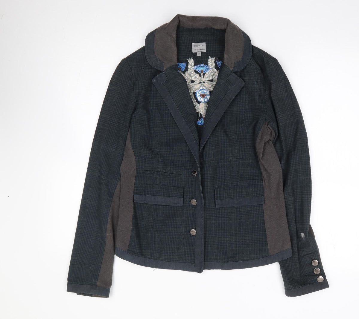 Chemistry Womens Green Plaid  Jacket  Size 12  Button