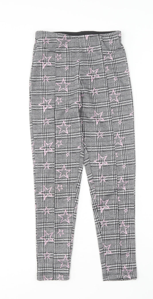 Matalan Girls Pink Houndstooth Polyester Carrot Trousers Size 9 Months  Regular