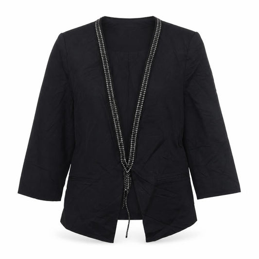 Et Vous Womens Black  Cotton Jacket Blazer Size 10