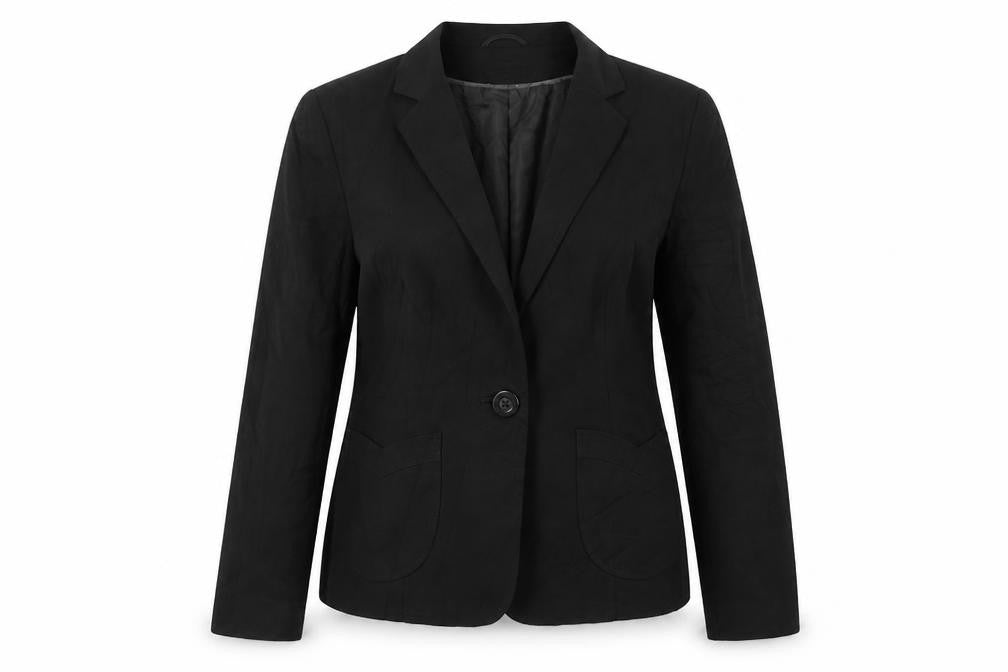Select Womens Black  Polyester Jacket Suit Jacket Size 12