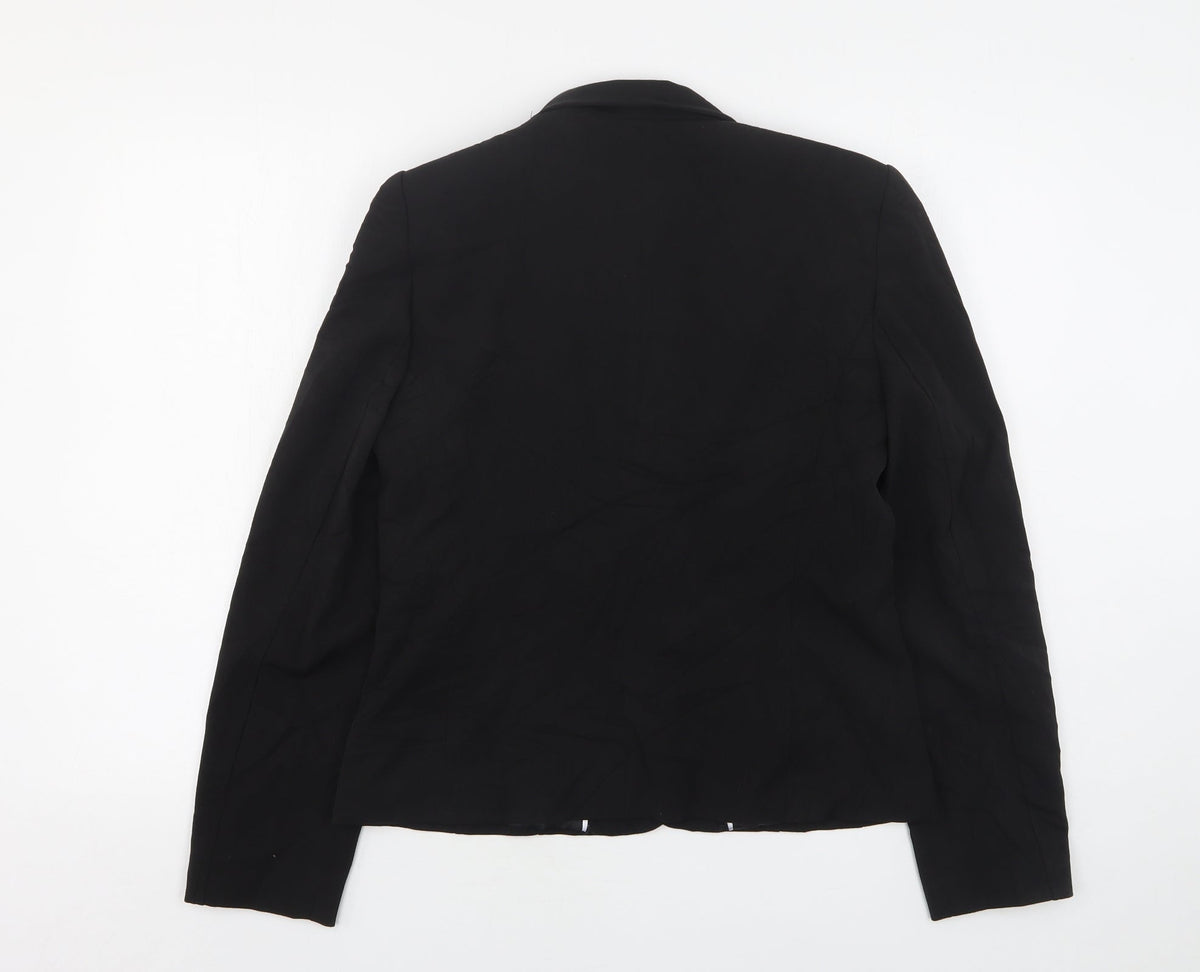 Select Womens Black  Polyester Jacket Suit Jacket Size 12