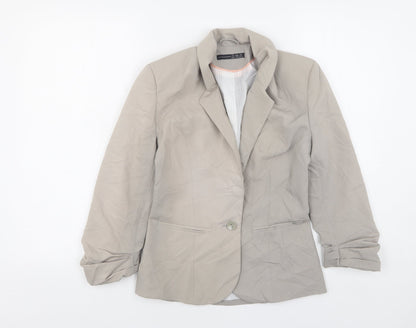 Atmosphere Womens Beige  Polyester Jacket Suit Jacket Size 6