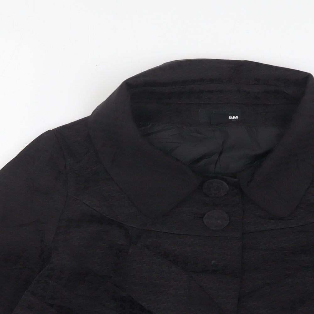 H&M Womens Black Houndstooth  Jacket  Size 8