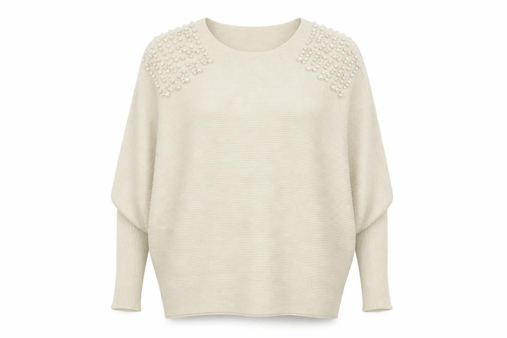 Mc Lorene Womens Beige Round Neck  Viscose Pullover Jumper One Size