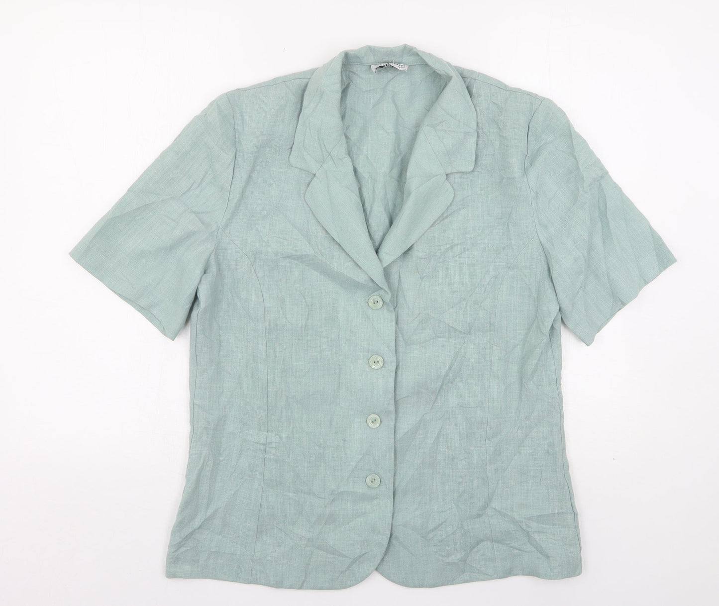 Paul Separates  Womens Green  Polyester Basic Button-Up Size 14 Collared