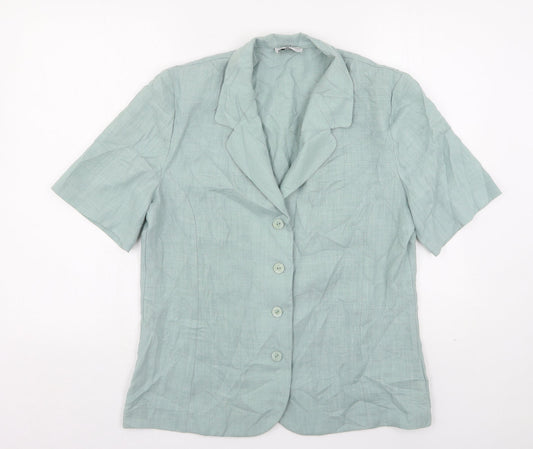 Paul Separates  Womens Green  Polyester Basic Button-Up Size 14 Collared