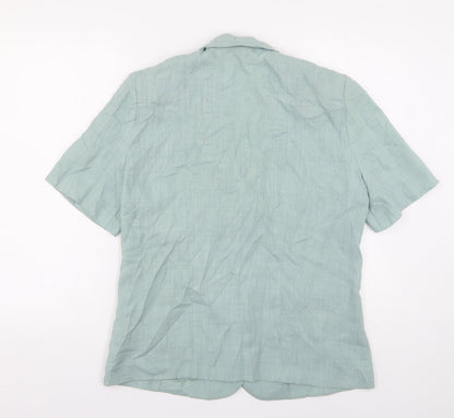 Paul Separates  Womens Green  Polyester Basic Button-Up Size 14 Collared