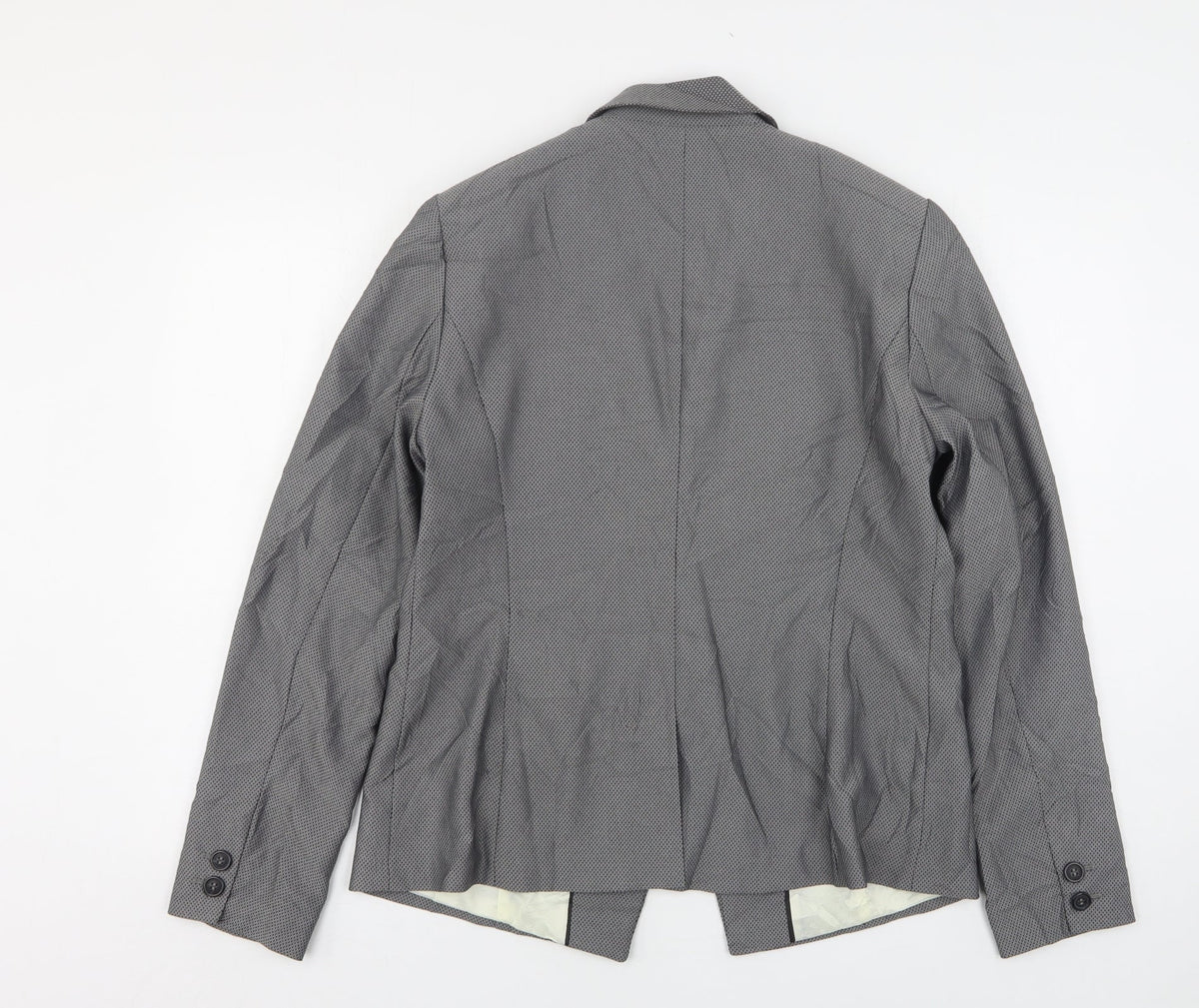 NEXT Womens Grey Geometric Polyester Jacket Suit Jacket Size 16