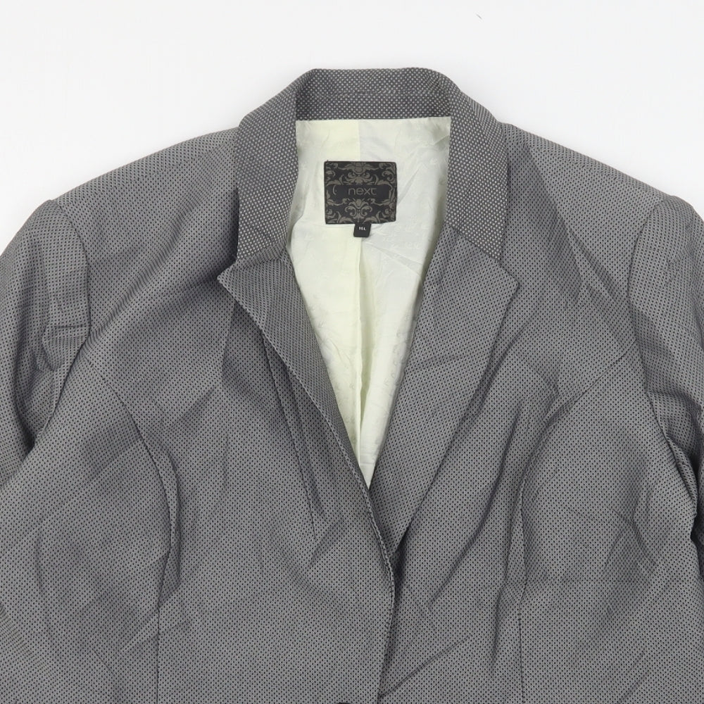 NEXT Womens Grey Geometric Polyester Jacket Suit Jacket Size 16