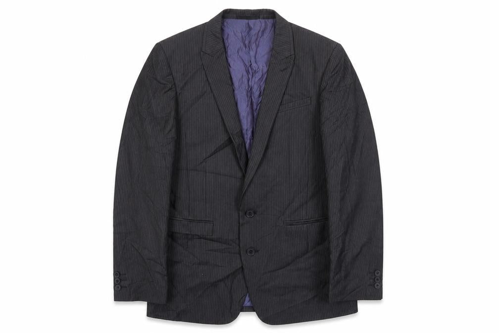 NEXT Mens Grey Striped Polyester Jacket Suit Jacket Size 36