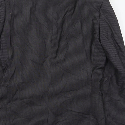 Next Mens Grey Striped Polyester Jacket Suit Jacket Size 36