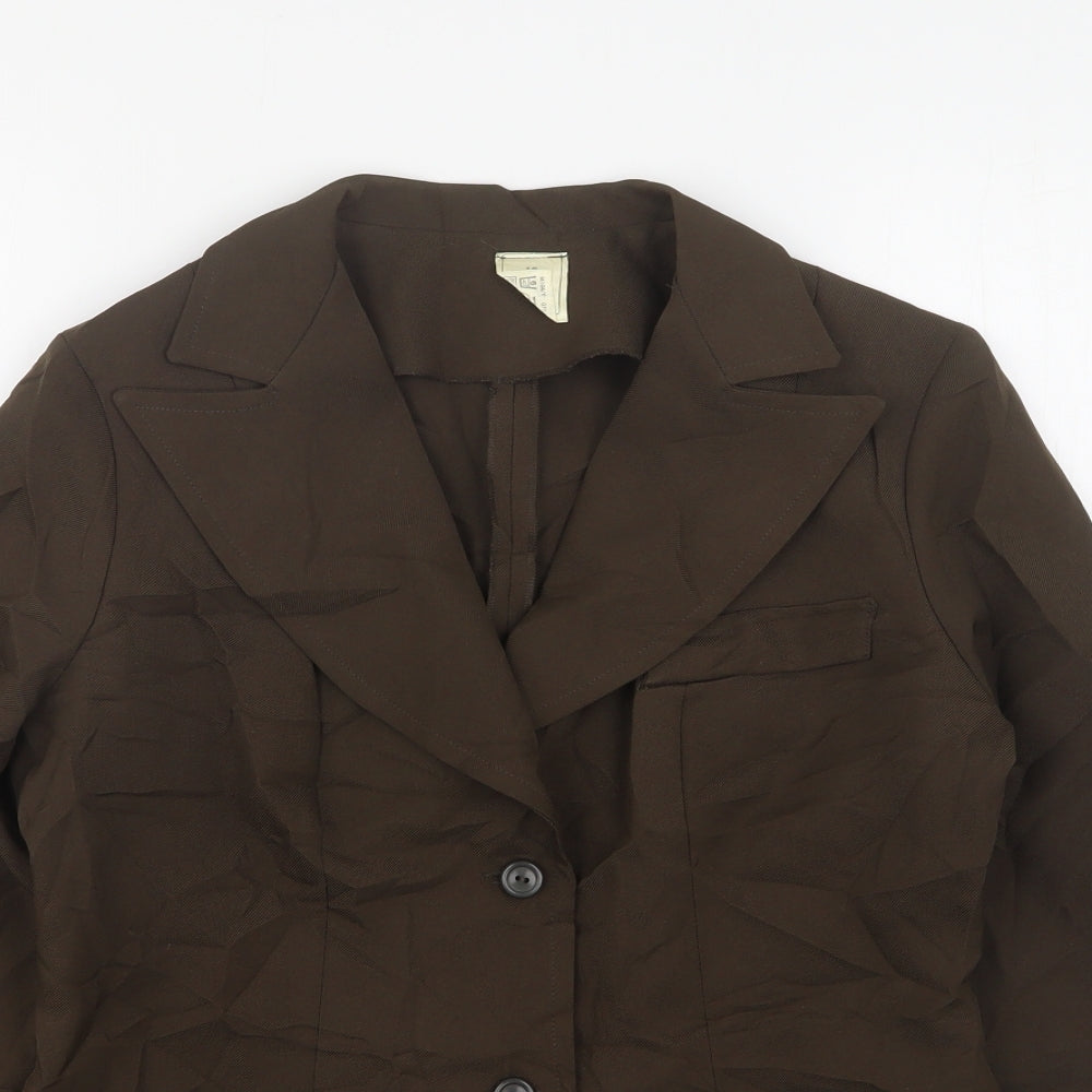 Spinney Womens Brown  Polyester Jacket Suit Jacket Size 16