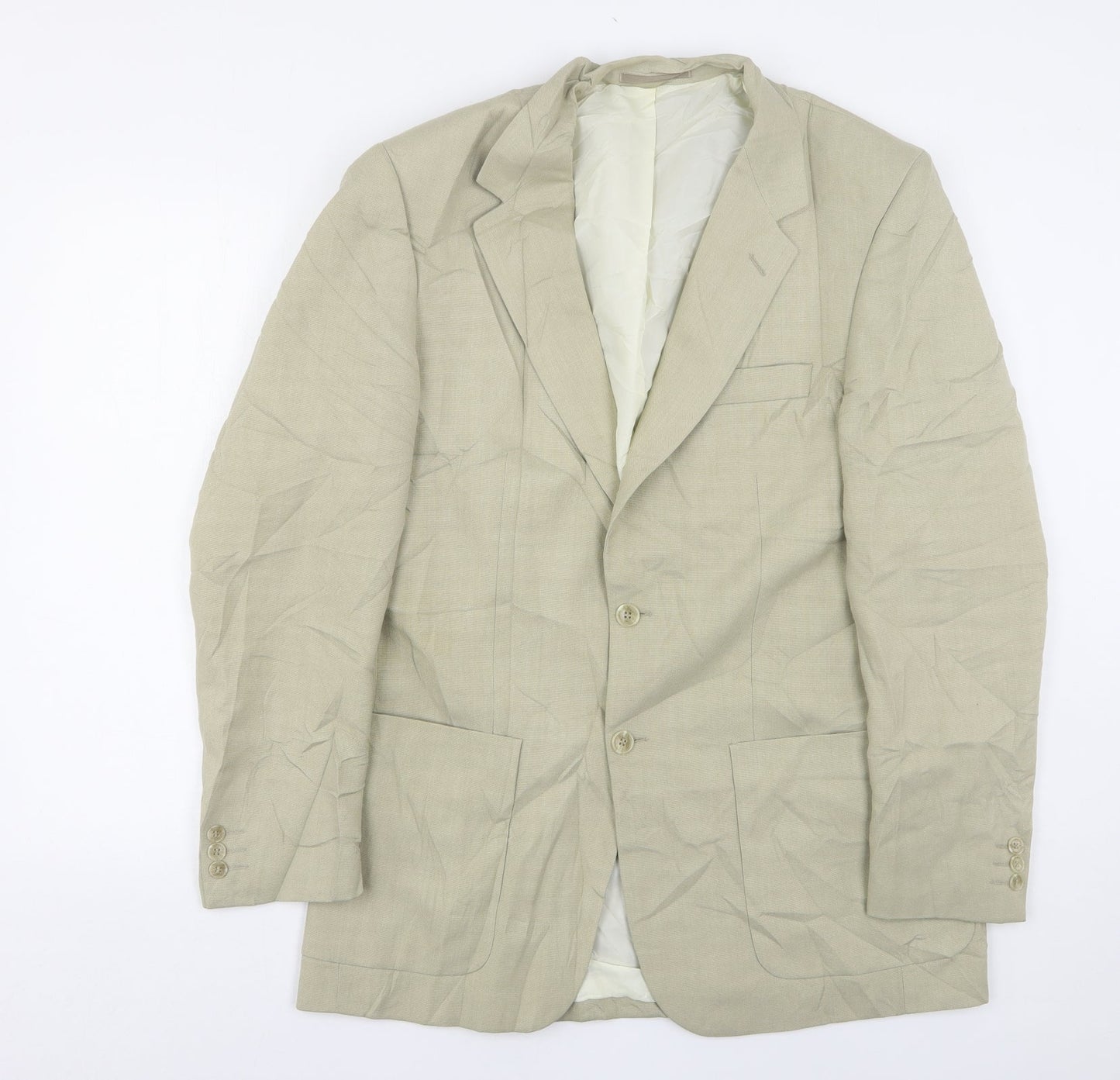 Wellington Mens Beige  Polyester Jacket Suit Jacket Size 40