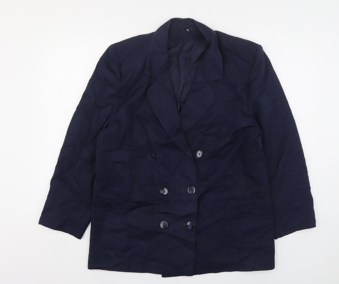 CandA Womens Blue  Polyester Jacket Suit Jacket Size 14