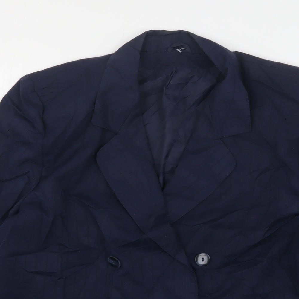 CandA Womens Blue  Polyester Jacket Suit Jacket Size 14