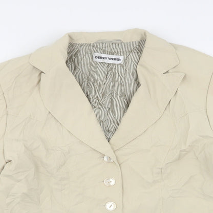 Preloved Gerry Weber  Womens Beige  Polyester Jacket Suit Jacket Size 14 - Detail