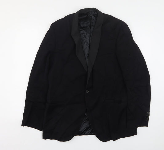 Dielmoth Mens Black  Polyester Jacket Suit Jacket Size 44