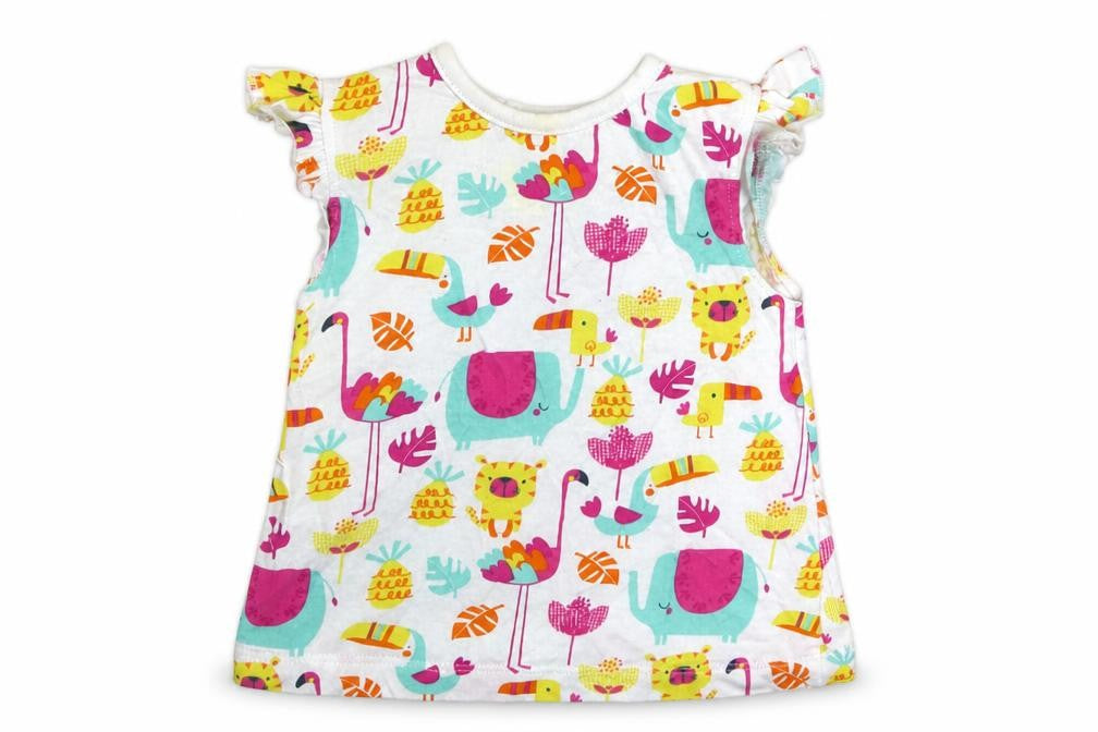 Dunnes Stores Girls Multicoloured Geometric Cotton Basic Tank Size 3-6 Months Round Neck