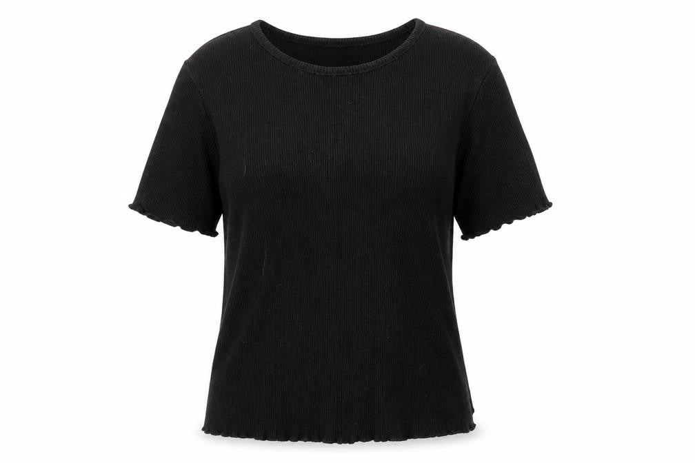 ASOS Womens Black  Polyester Basic T-Shirt Size 8 Round Neck