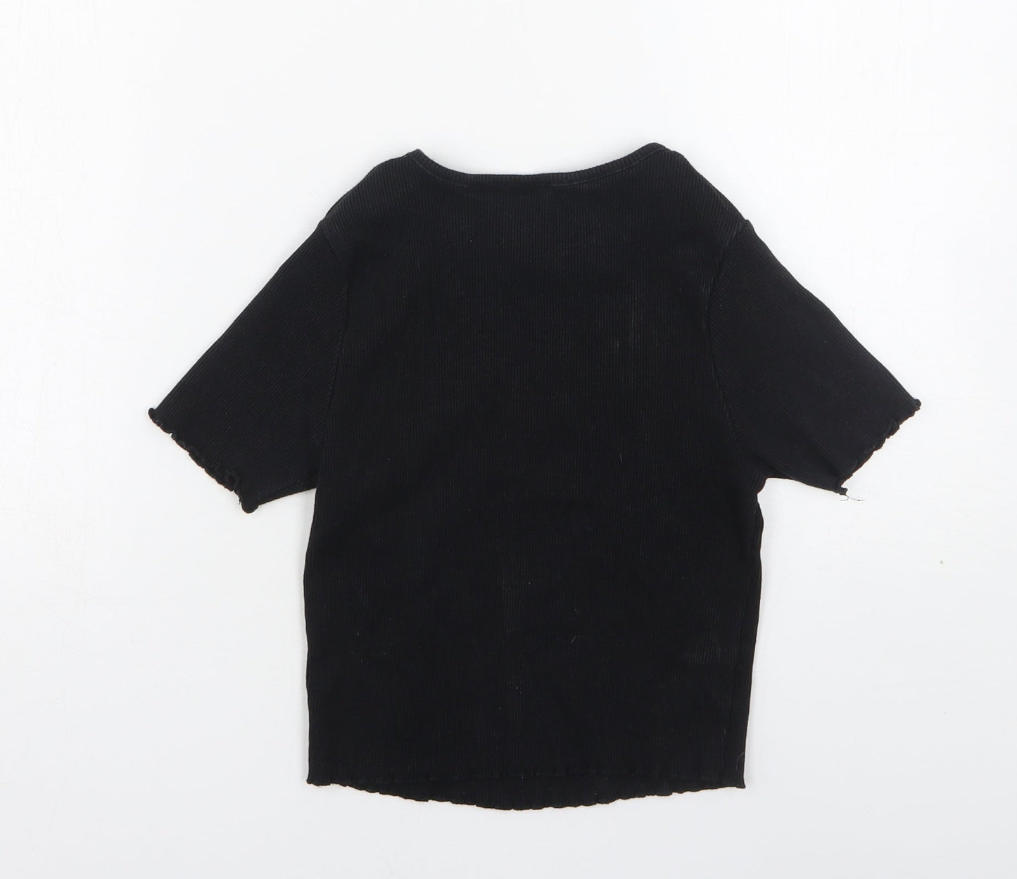 ASOS Womens Black  Polyester Basic T-Shirt Size 8 Round Neck