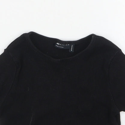 ASOS Womens Black  Polyester Basic T-Shirt Size 8 Round Neck