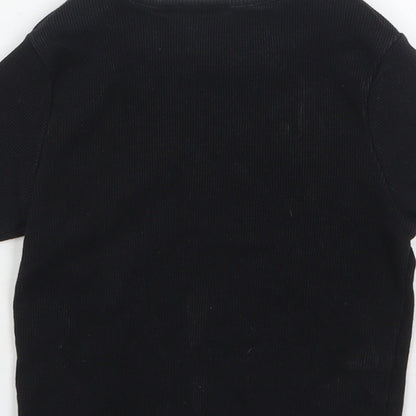 ASOS Womens Black  Polyester Basic T-Shirt Size 8 Round Neck