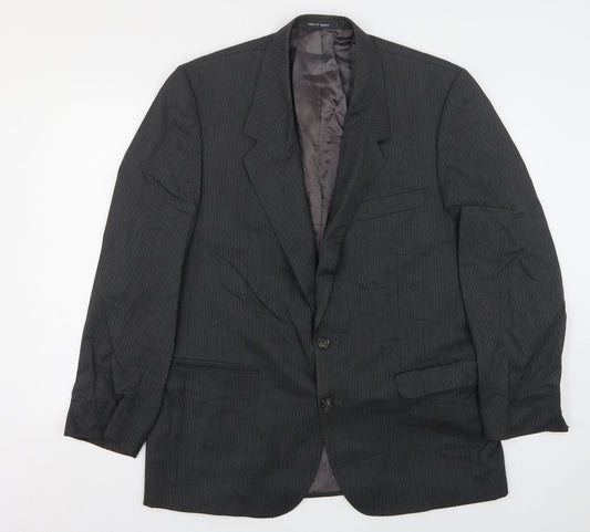 Paname Mens Grey Striped Wool Jacket Suit Jacket Size 48