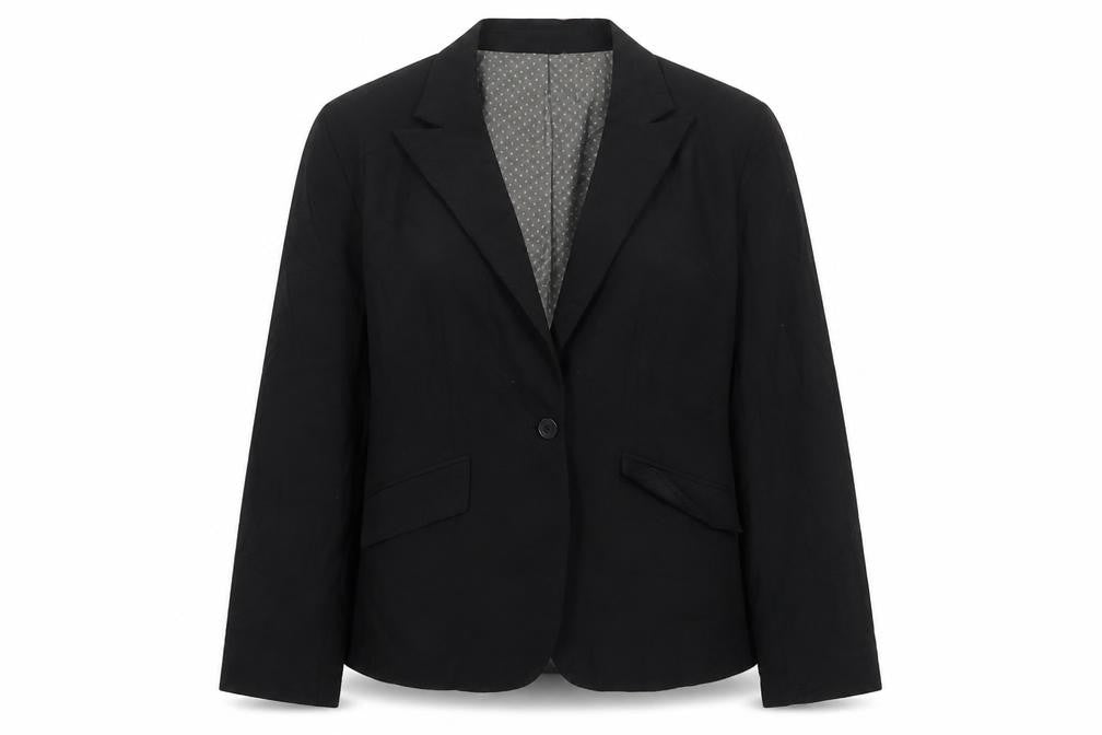 Cadenza Womens Black  Wool Jacket Suit Jacket Size 12