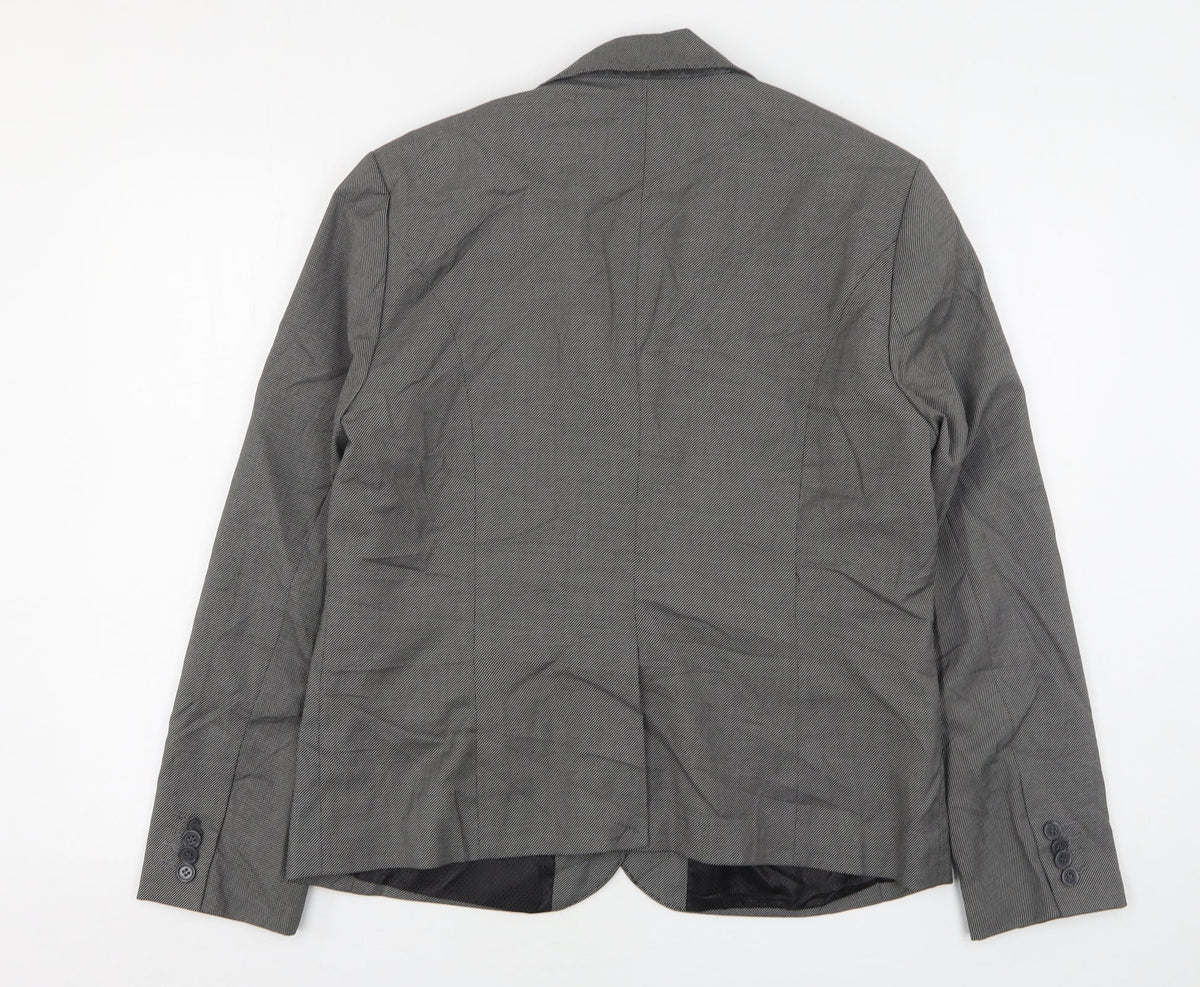 Skopes Womens Grey Polka Dot Wool Jacket Suit Jacket Size 16